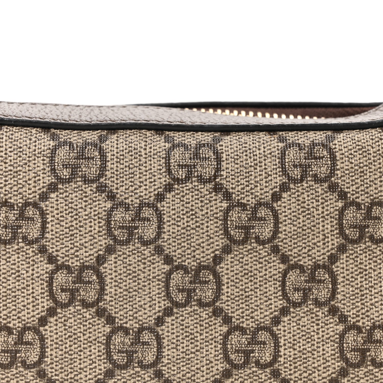 Gucci GG Supreme Monogram Textured Calfskin Web Mini Ophidia Half Moon Hobo Beige Ebony New Acero 7 of 9