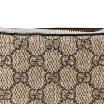Gucci GG Supreme Monogram Textured Calfskin Web Mini Ophidia Half Moon Hobo Beige Ebony New Acero 7 of 9