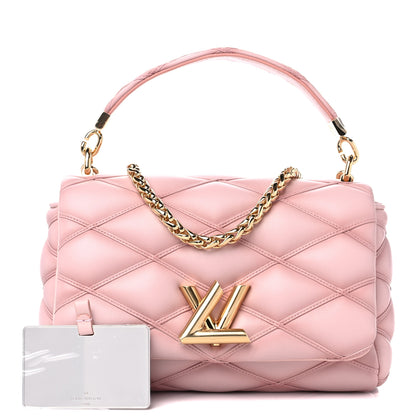Louis Vuitton Lambskin Malletage Top Handle GO-14 MM Rosabella 1 of 9