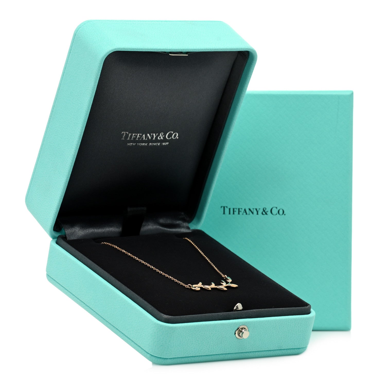 Tiffany 18K Rose Gold Paloma Picasso Olive Leaf Vine Pendant Necklace 6 of 6