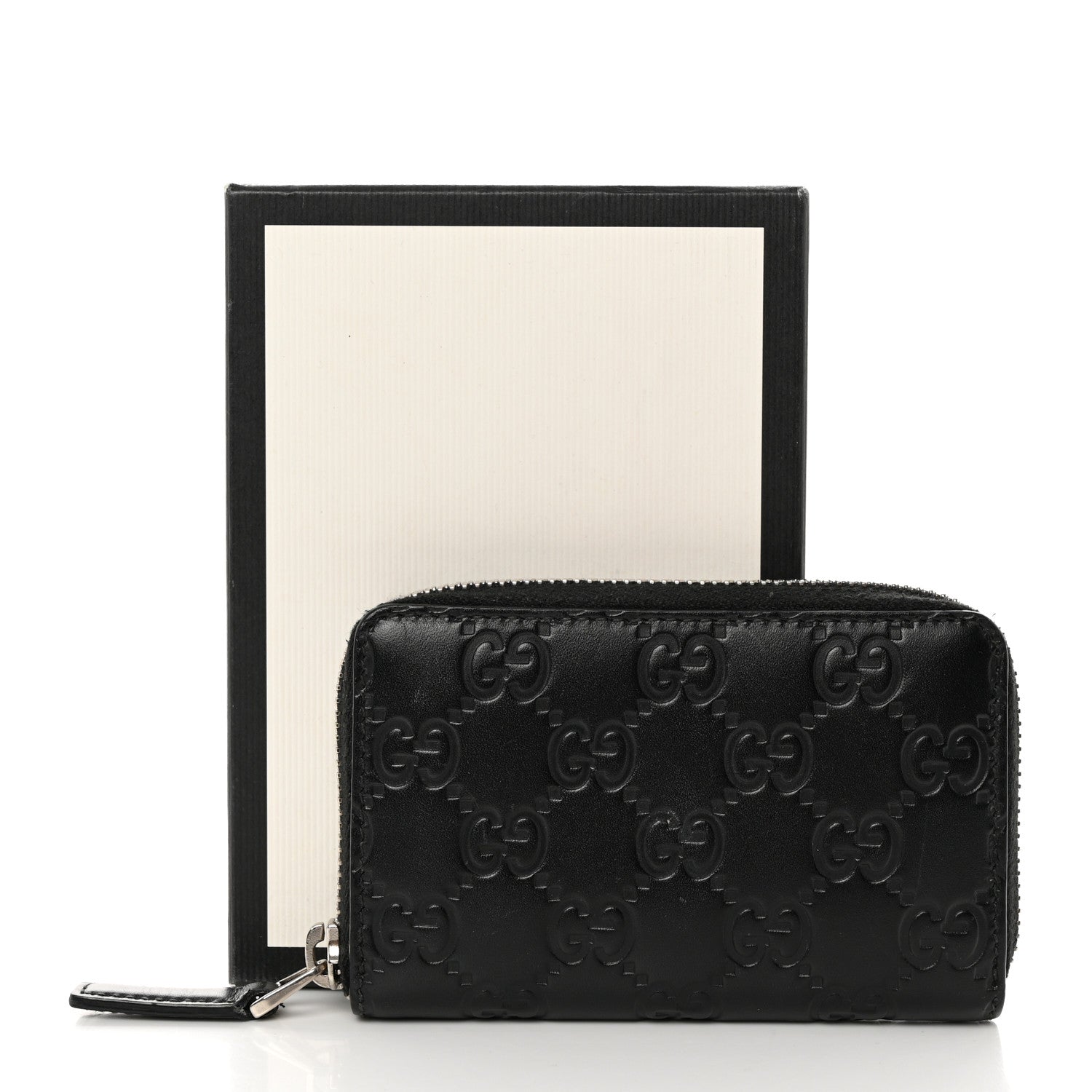 Gucci Guccissima Zip Around Card Case Black 14 of 14