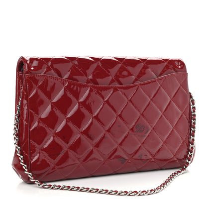 Chanel Patent Quilted Clutch With Chain Flap Red 2 of 11