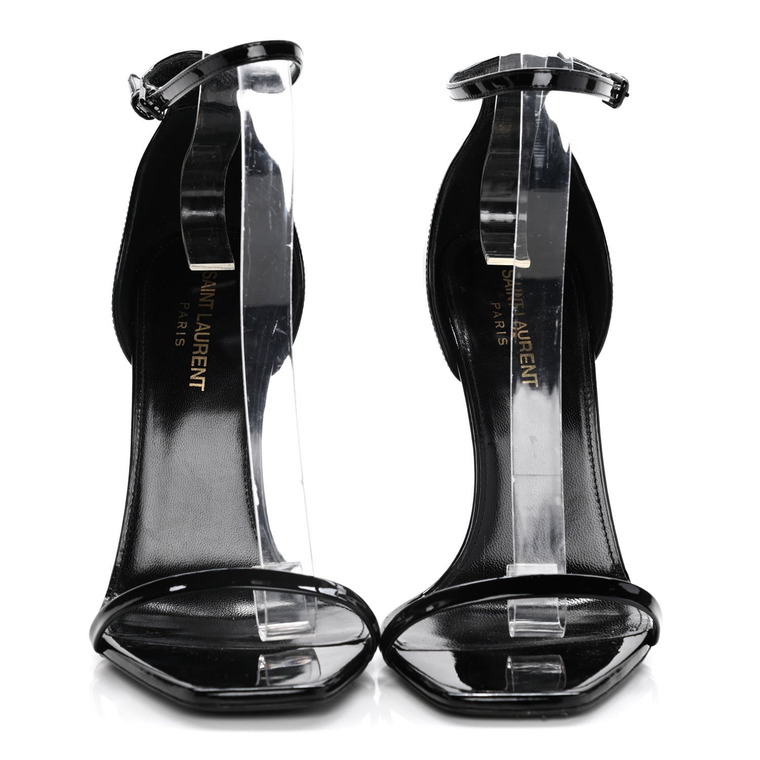 Saint Laurent Patent Calfskin Opyum Sandals 39 Black 2 of 13