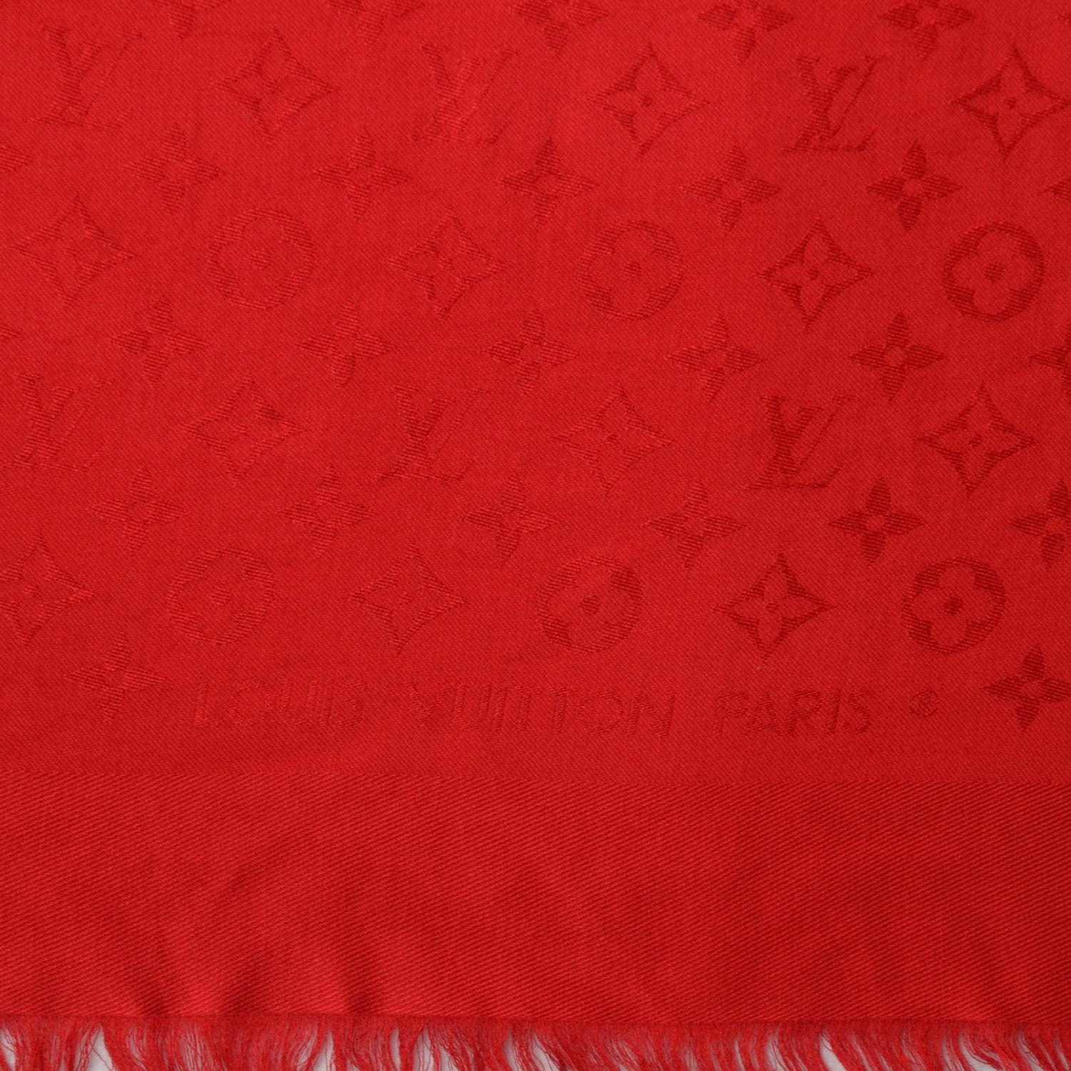 Louis Vuitton Silk Wool Monogram Shawl Pomme D'Amour 4 of 6