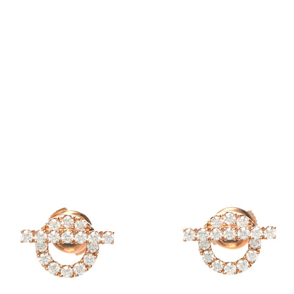 Hermes 18K Rose Gold Diamond Finesse Earrings 1 of 5