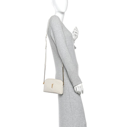 Saint Laurent Lambskin Quilted Gaby Zipped Pouch Crema Soft 2 of 12