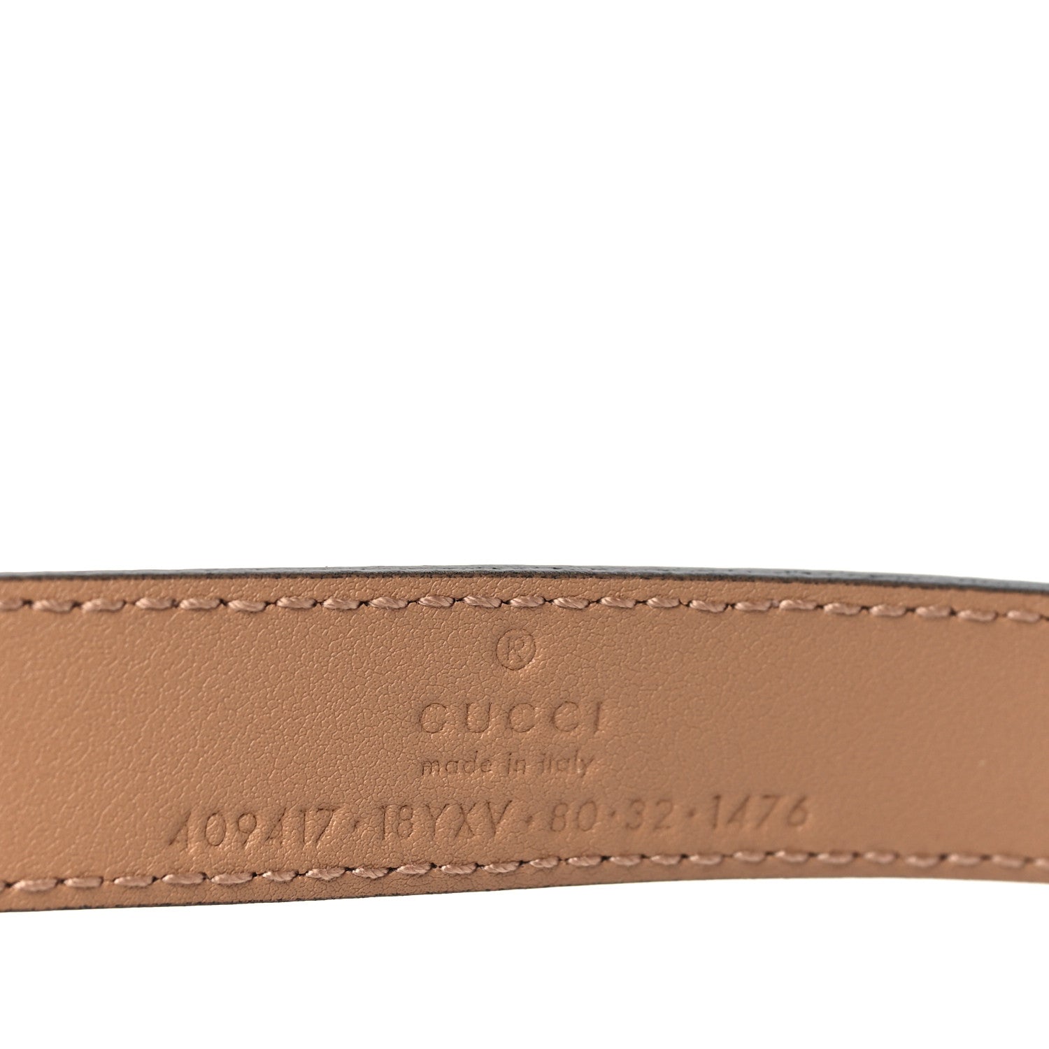 Gucci Azalea Calfskin Enamel Monochrome Double G 20mm Belt 80 32 Camelia 4 of 6