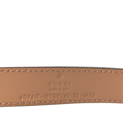 Gucci Azalea Calfskin Enamel Monochrome Double G 20mm Belt 80 32 Camelia 4 of 6