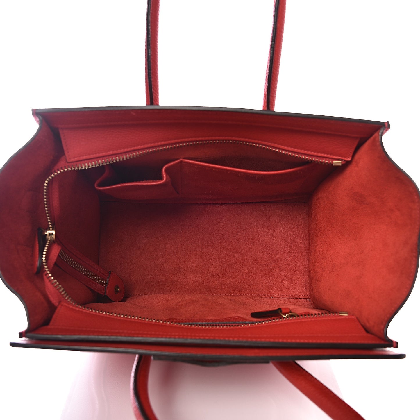 Drummed Calfskin Micro Luggage Coquelicot