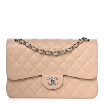 Chanel Caviar Quilted Jumbo Double Flap Beige Clair 1 of 12