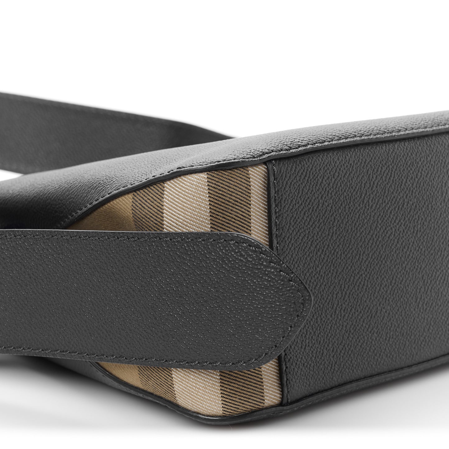 Soft Grain Calfskin House Check Small Helmsley Crossbody Blue Carbon