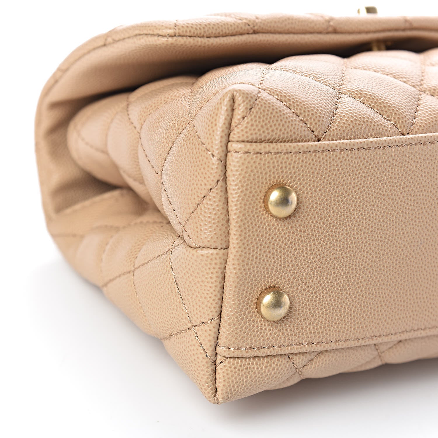 Chanel Caviar Lizard Embossed Quilted Mini Coco Handle Flap Beige 8 of 11
