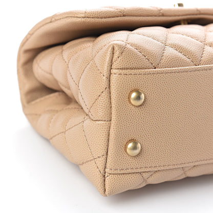 Chanel Caviar Lizard Embossed Quilted Mini Coco Handle Flap Beige 8 of 11