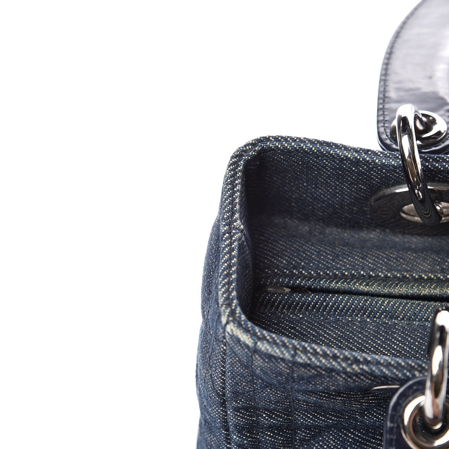 Denim Cannage Medium Lady Dior Blue