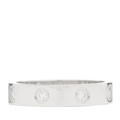 Cartier 18K White Gold 8 Diamond 4mm Wedding Band LOVE Ring 51 5.75 3 of 6