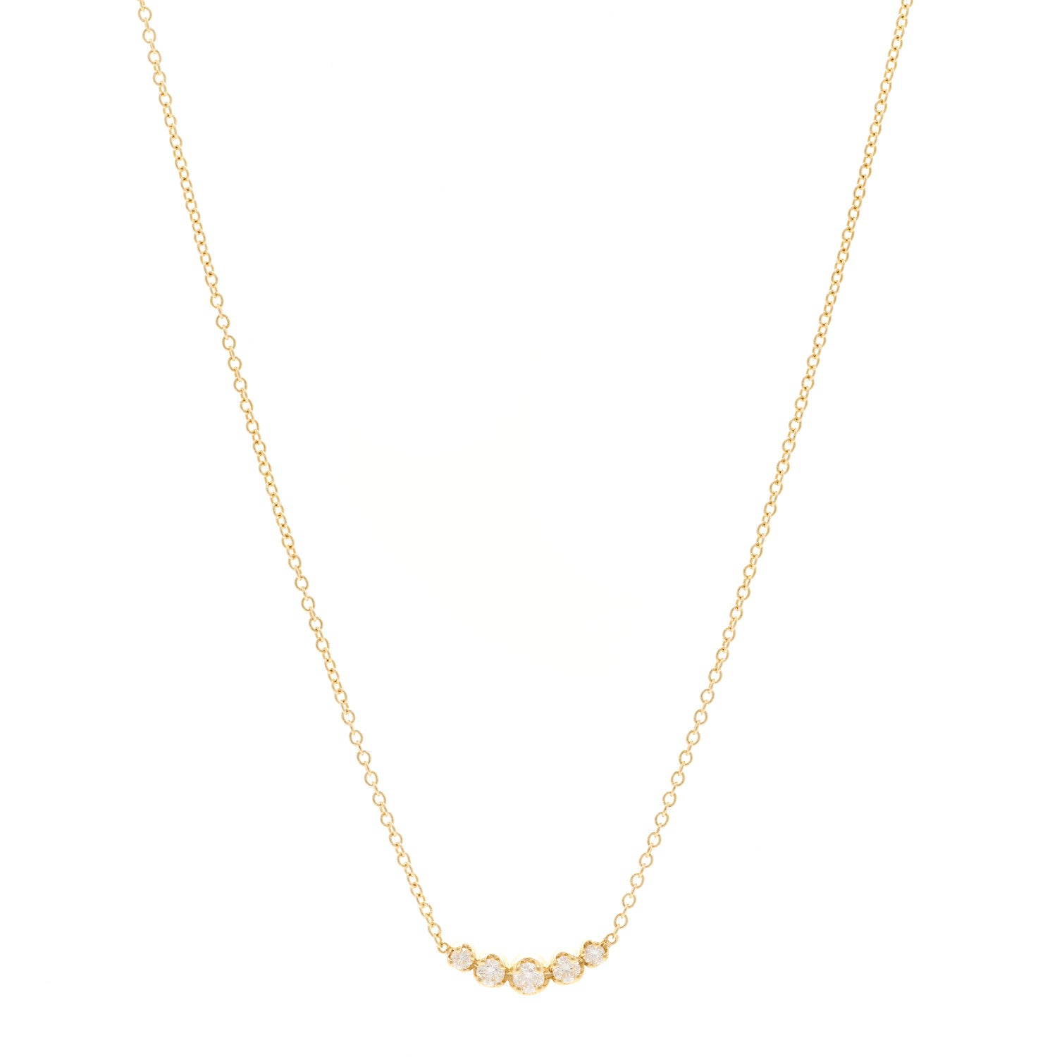 Jennifer Meyer 18K Yellow Gold Diamond 5 Illusion Set Pendant Necklace 1 of 4