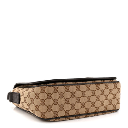 Gucci Monogram Flap Messenger Bag Beige Dark Brown 4 of 10