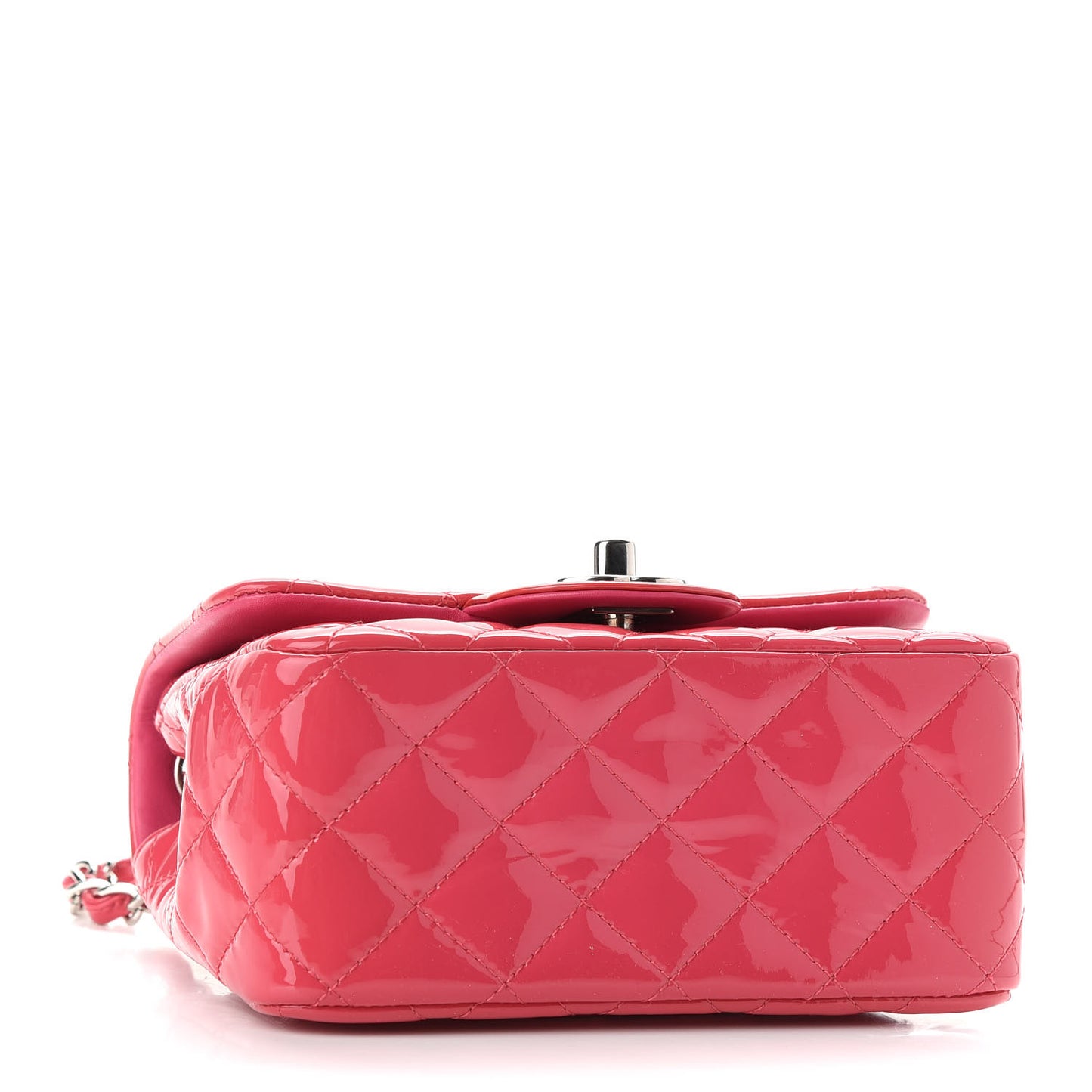 Patent Quilted Mini Square Flap Pink