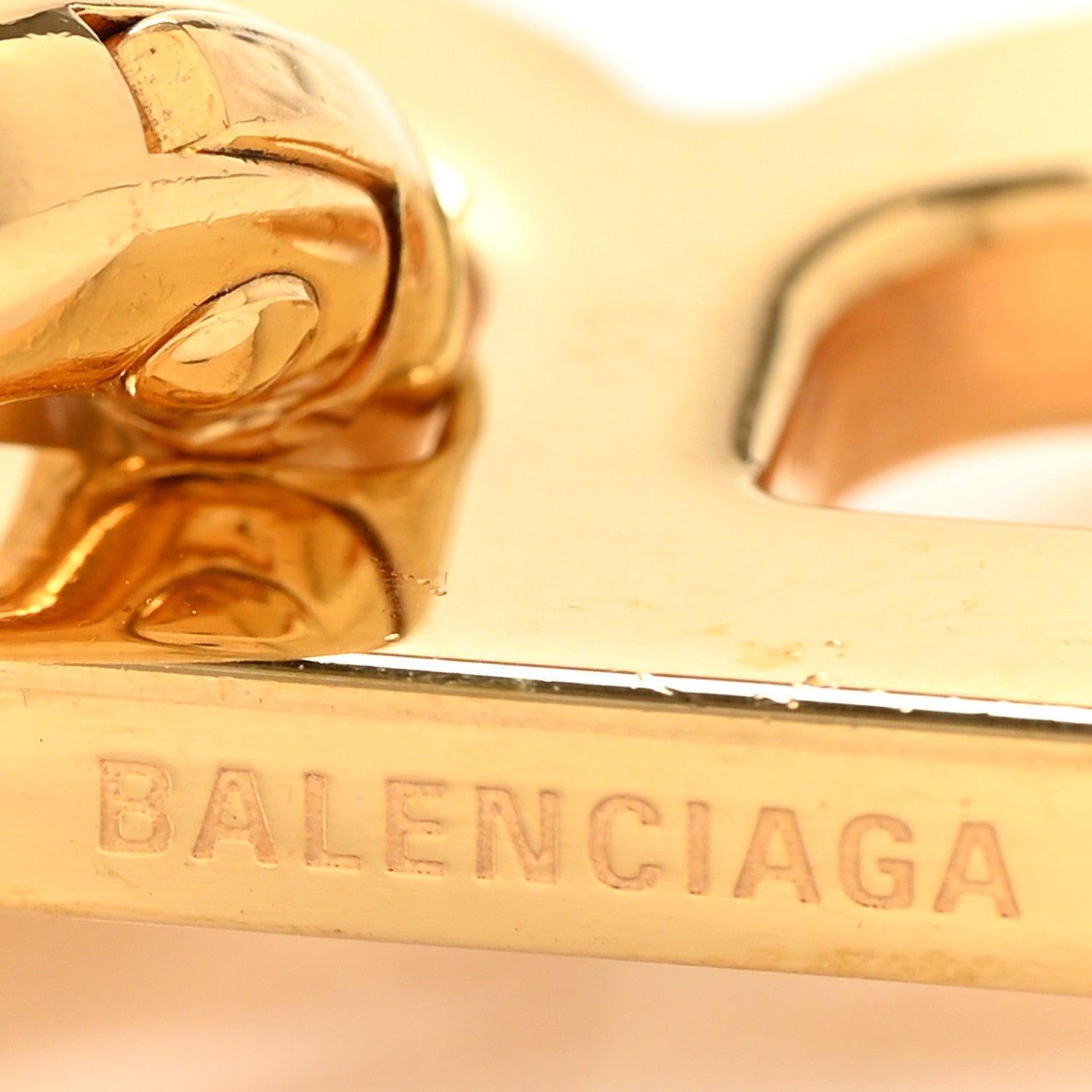Balenciaga XS B Chain Drop Earrings Gold 4 of 5