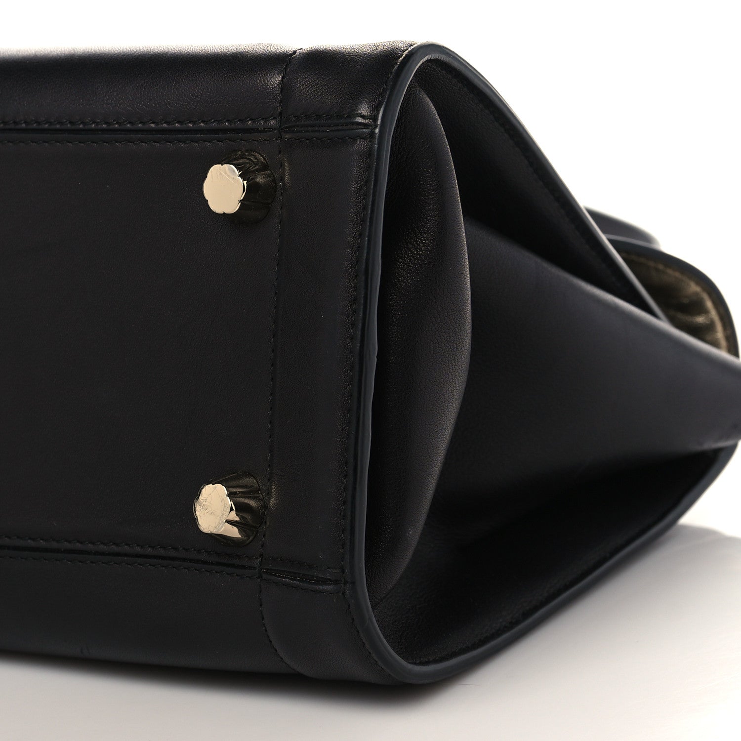 Salvatore Ferragamo Calfskin Sofia Rainbow Top Handle Bag Black 9 of 9
