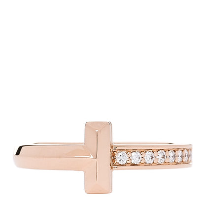 Tiffany 18K Rose Gold Diamond 2.5mm T T1 Ring 49 5 1 of 4