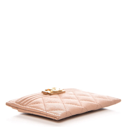 Chanel Caviar Quilted Boy Card Holder Beige 4 of 9