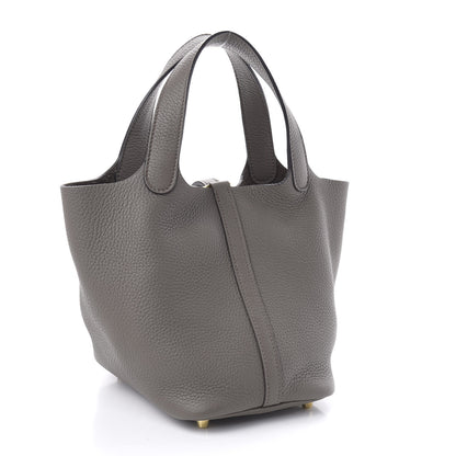 Hermes Taurillon Clemence Picotin Lock 18 PM Etain 3 of 10