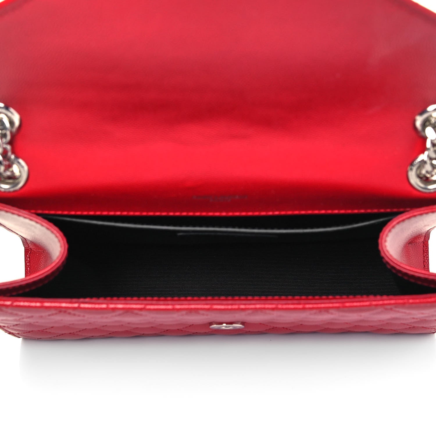 Saint Laurent Grain De Poudre Textured Mixed Matelasse Triquilt Medium Monogram Satchel New Red 5 of 10