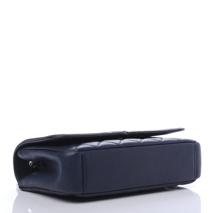 Chanel Caviar Quilted Small CC Filigree Flap Navy Black 4 of 11