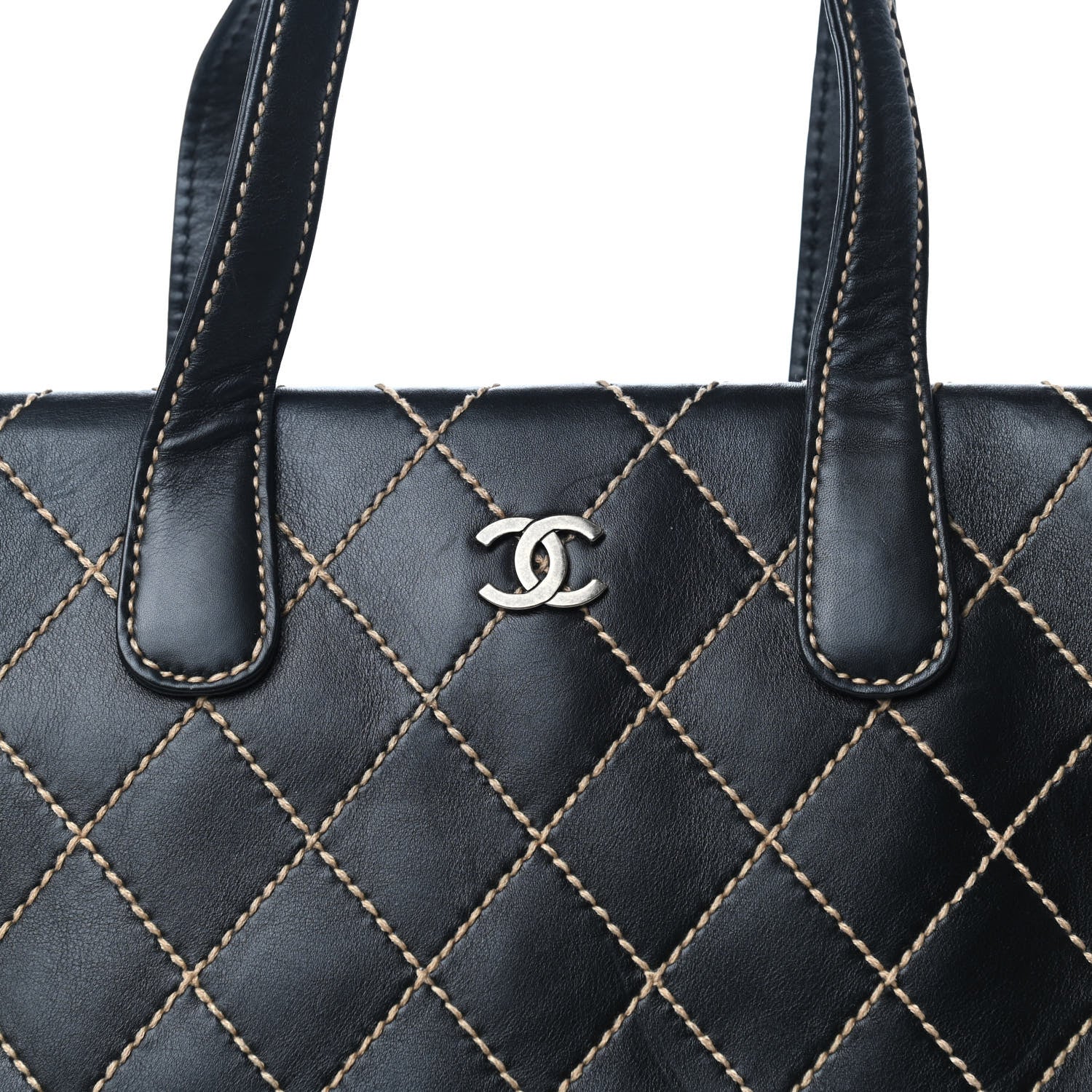 Chanel Calfskin Wild Stitch Tote Black 10 of 10