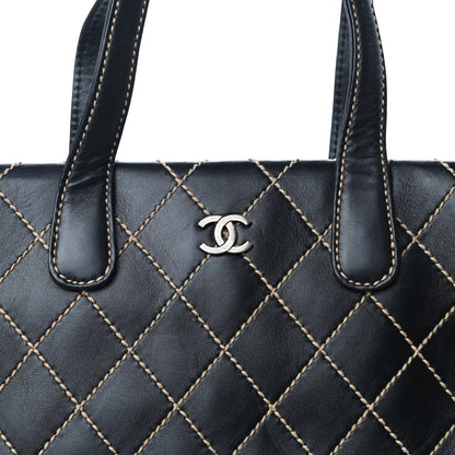 Chanel Calfskin Wild Stitch Tote Black 10 of 10