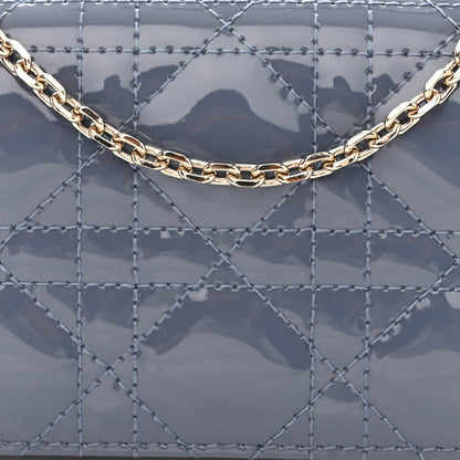 Christian Dior Patent Cannage Nano Lady Dior Pouch Denim 9 of 11