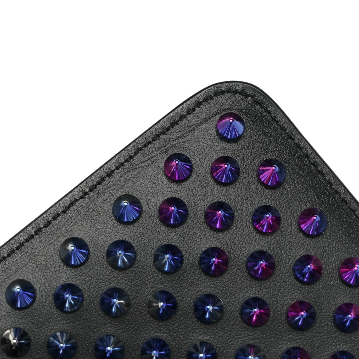 Christian Louboutin Calfskin Spiked Medium Pouch Black 10 of 10