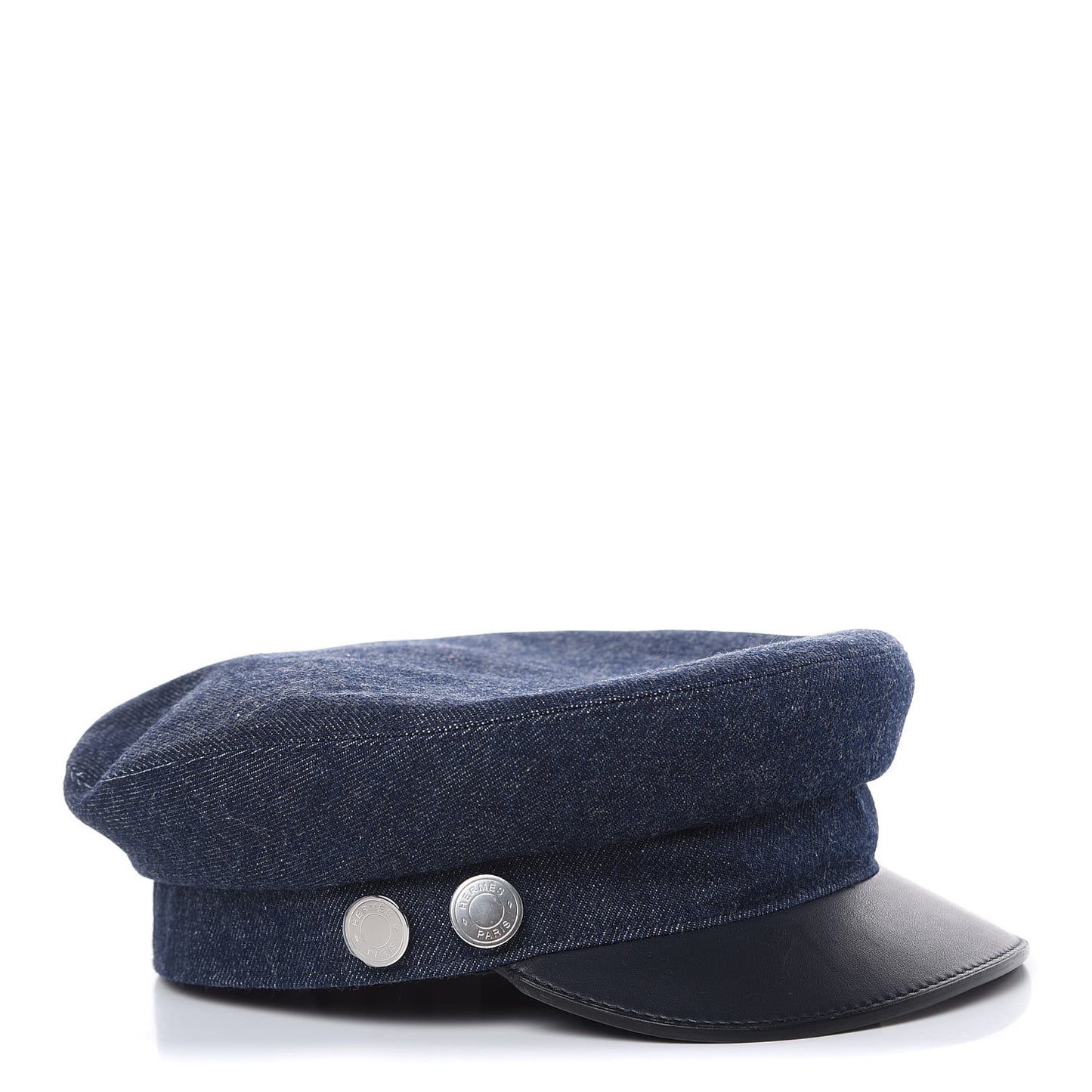 Denim Cotton Lambskin Womens Vauban Cap 59 Bleu Indigo Marine