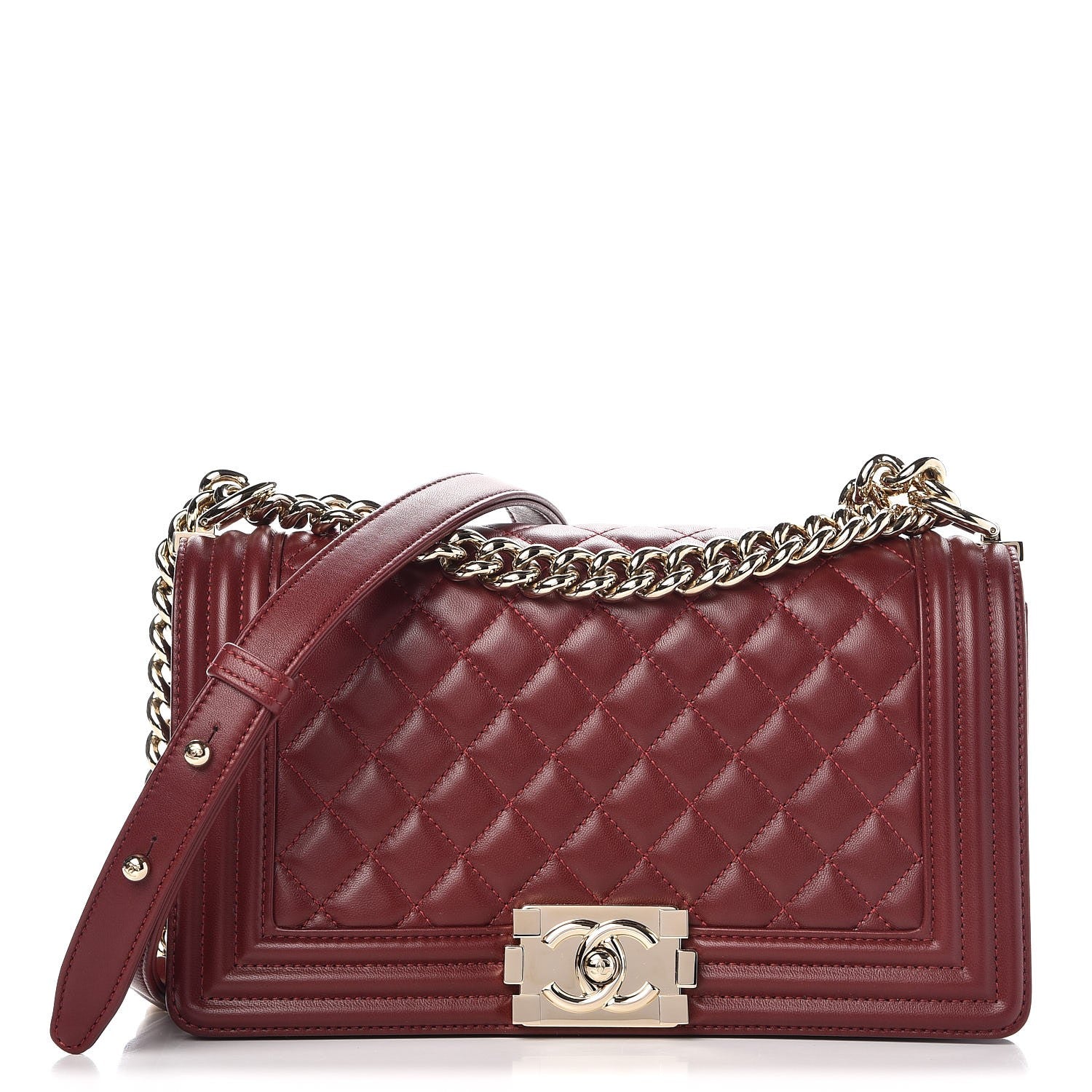 Chanel Lambskin Quilted Medium Boy Flap Red 1 of 8