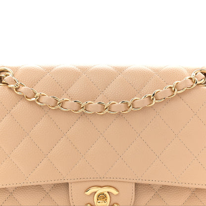 Chanel Caviar Quilted Medium Double Flap Beige 8 of 10