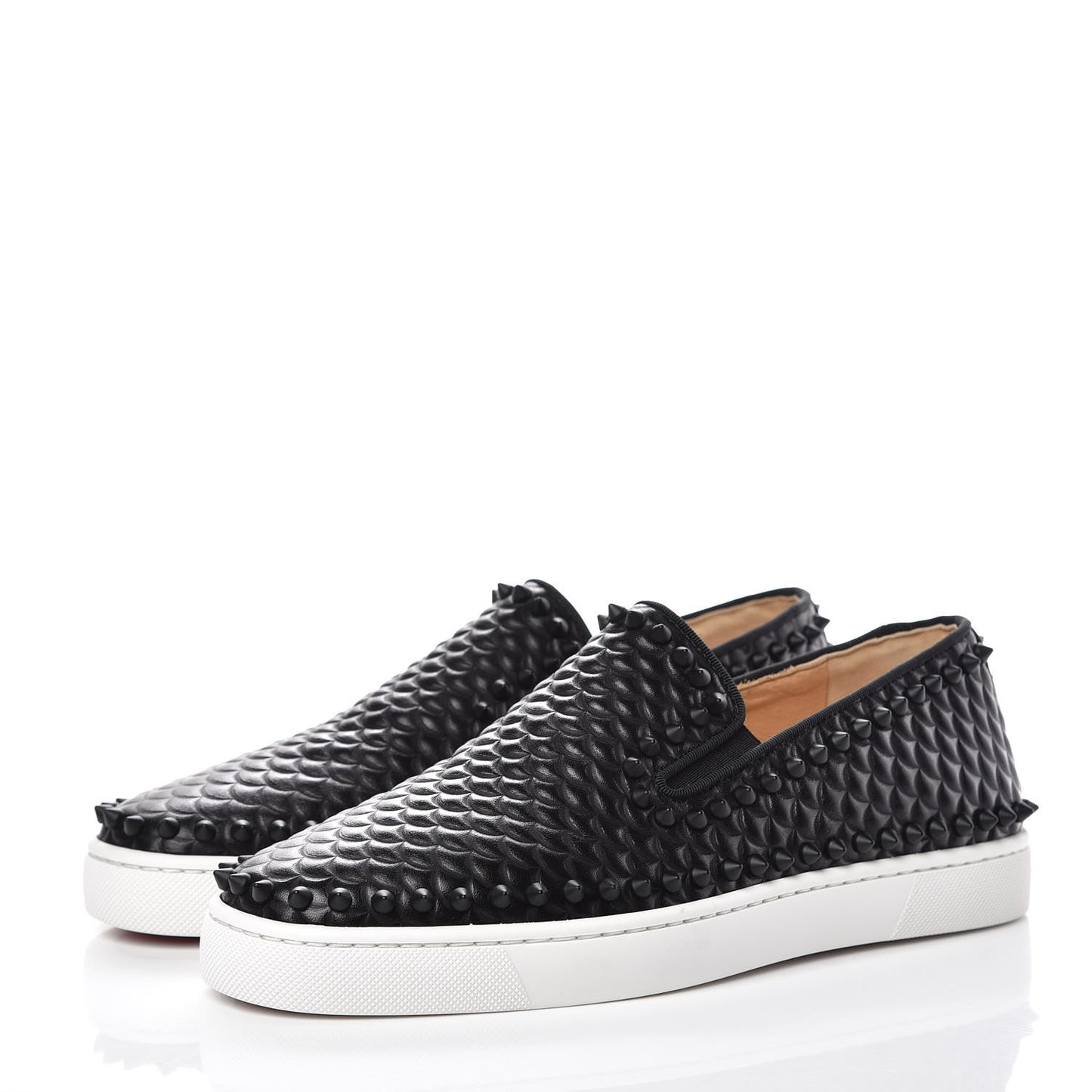 Nappa Scallop Pik Boat Flat 40 Black