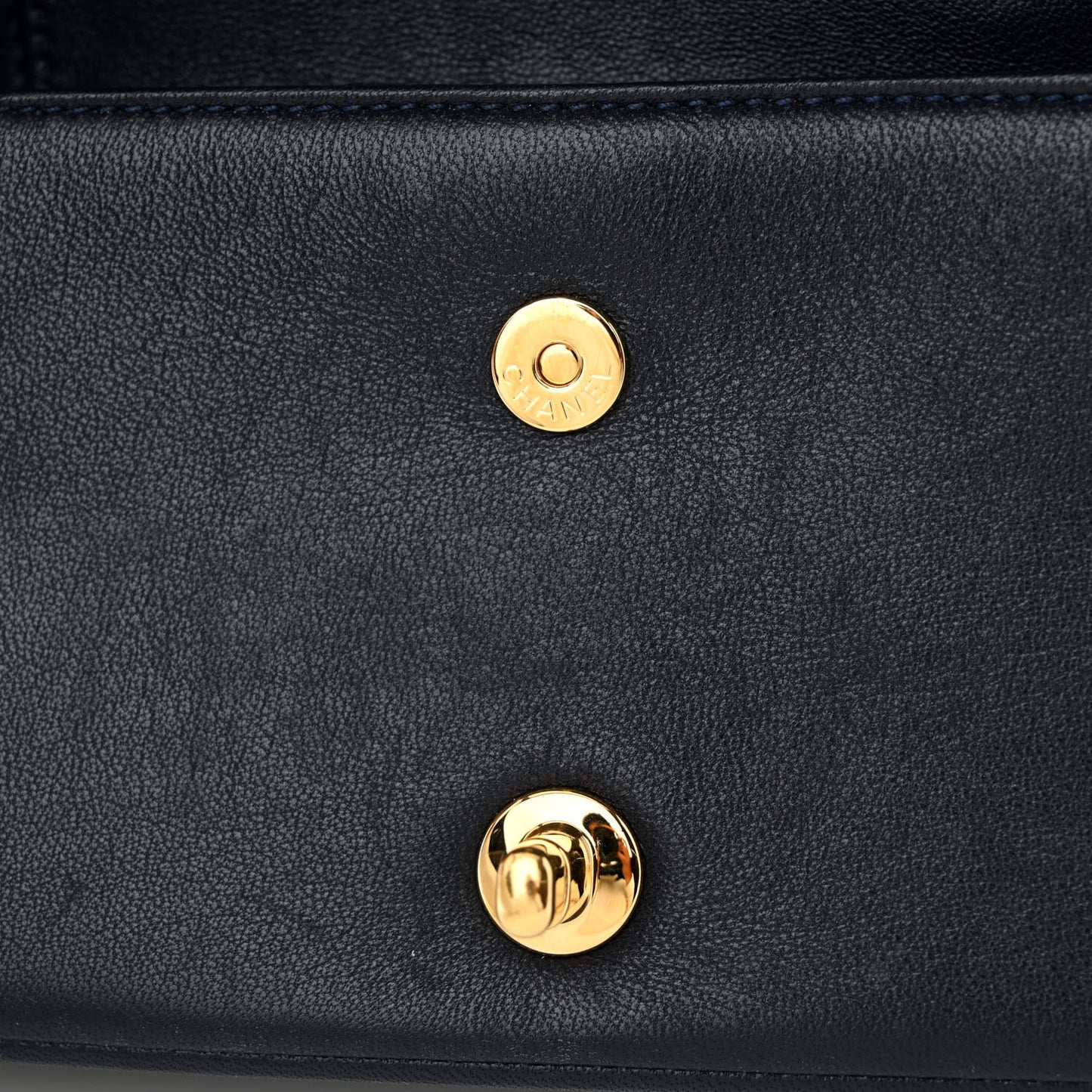 Sheepskin Quilted Small Vintage Mademoiselle Flap Dark Navy
