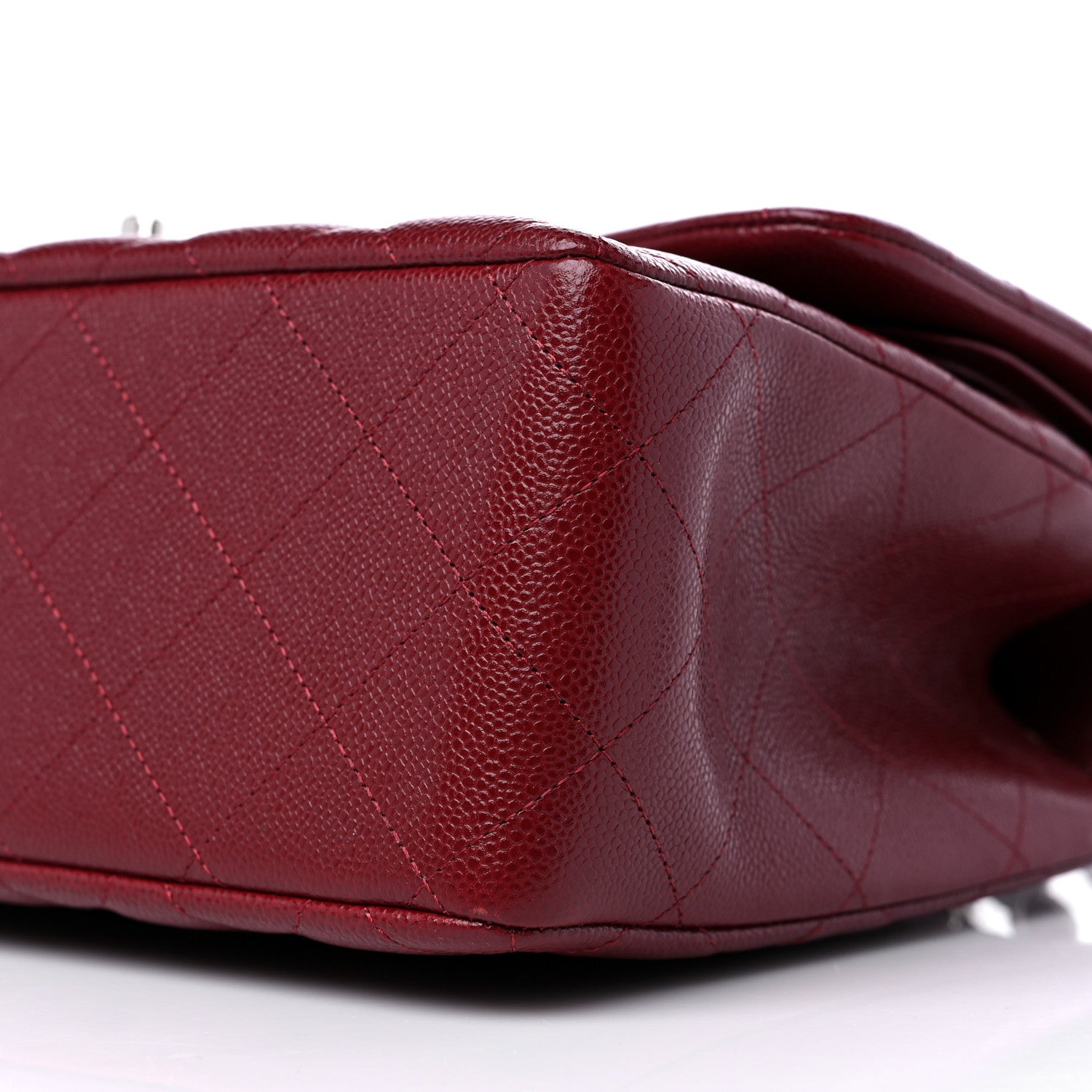 Chanel Caviar Quilted Jumbo Double Flap Dark Red 9 of 12