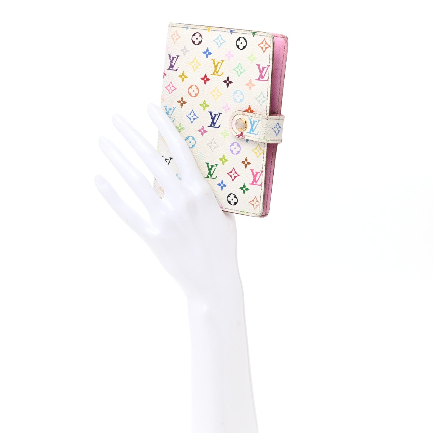 Louis Vuitton Monogram Multicolor Small Ring Agenda Cover White Litchi 2 of 12