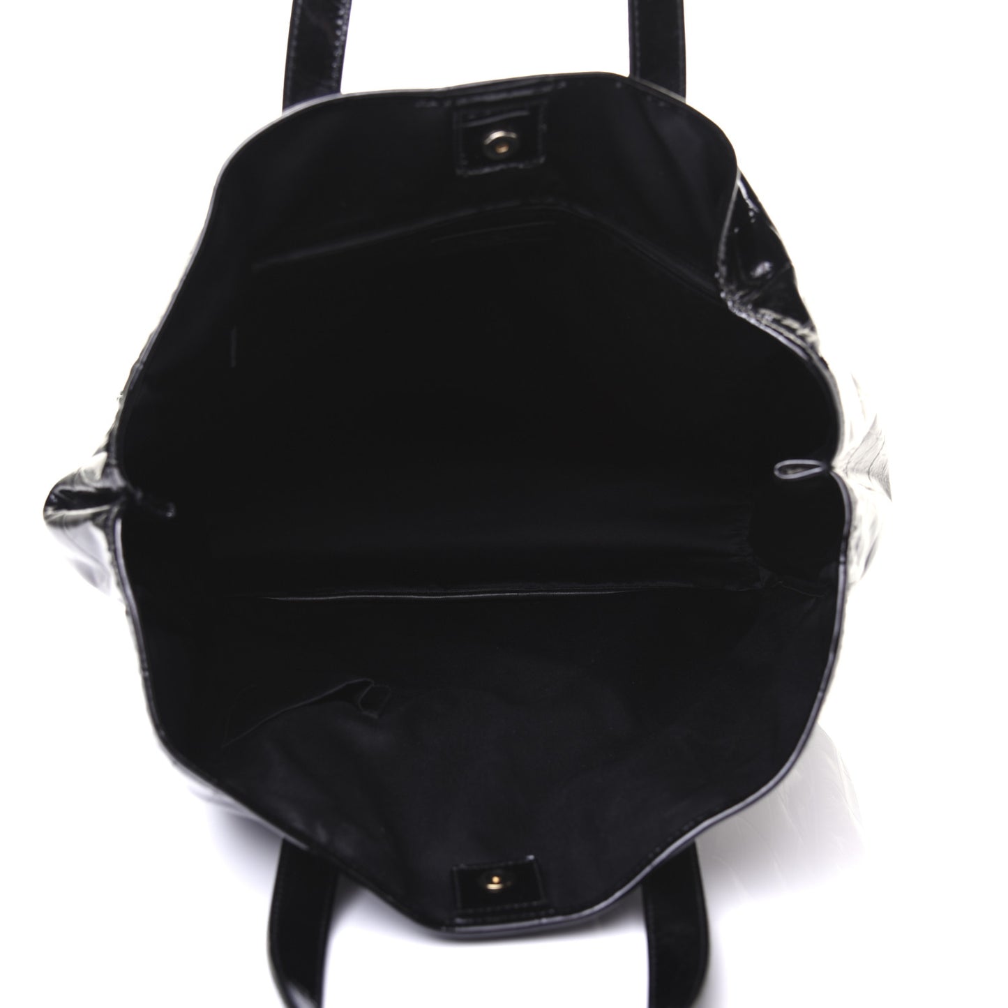 Crocodile Embossed Patent Raspail Tote Black