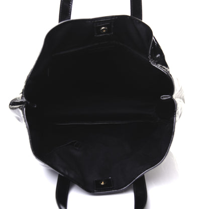 Saint Laurent Crocodile Embossed Patent Raspail Tote Black 5 of 17