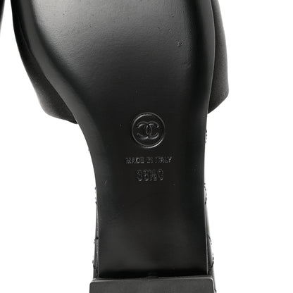 Chanel Satin Mule Sandals 38.5 Black 6 of 9