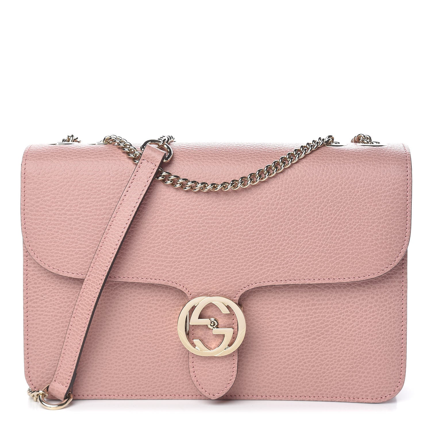 Gucci Dollar Calfskin Interlocking G Shoulder Bag Soft Pink 1 of 10