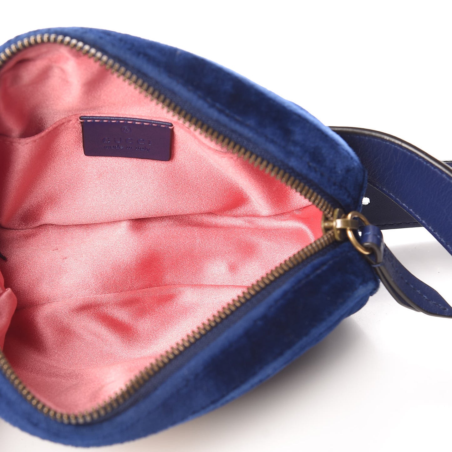 Velvet Matelasse GG Marmont Belt Bag 95 38 Cobalt Blue
