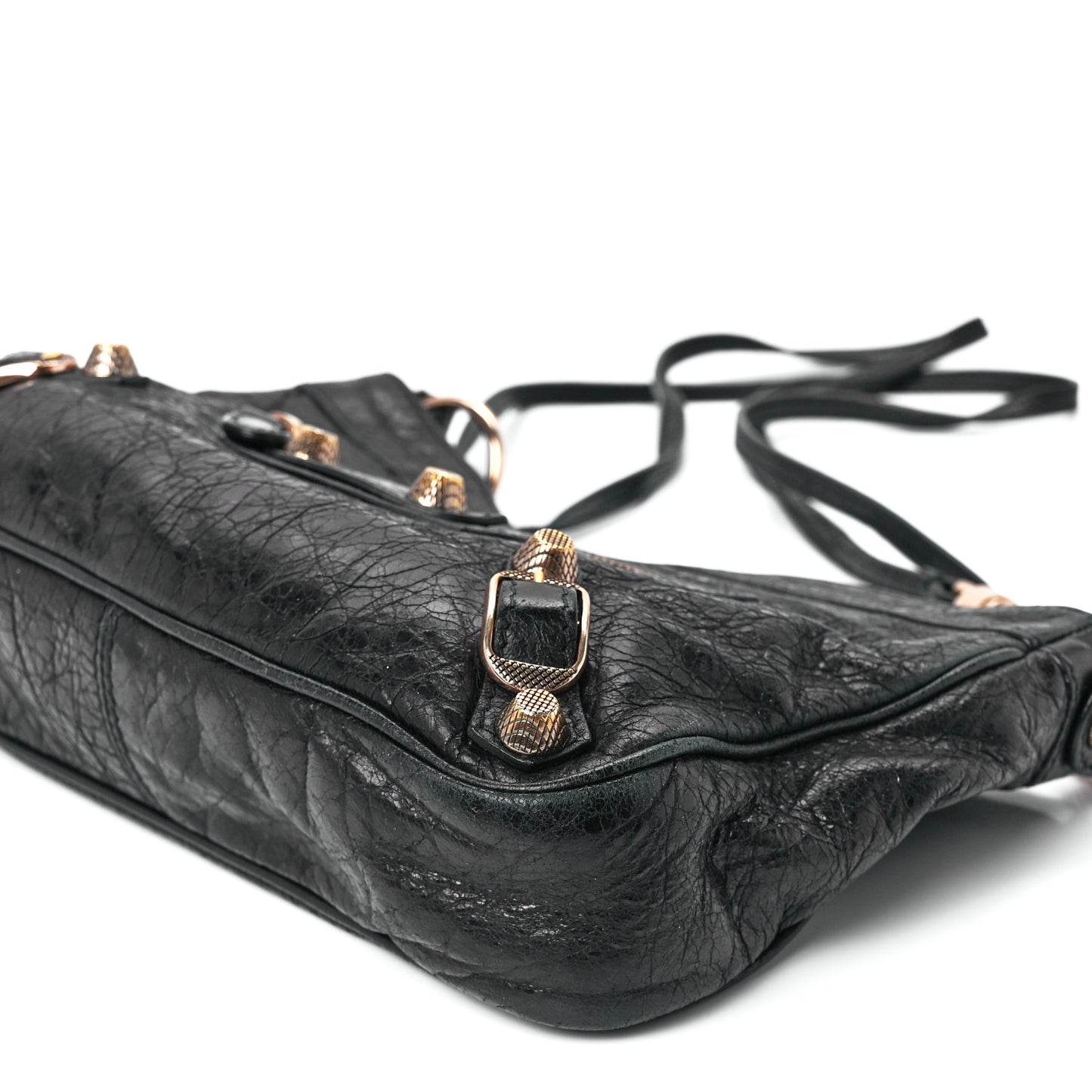 Agneau Giant 12 Rose Gold Hardware Hip Black