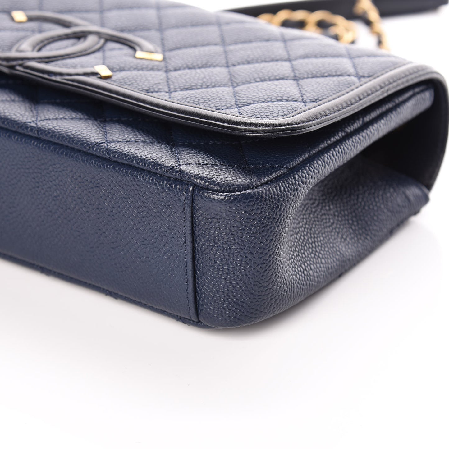 Caviar Quilted Medium CC Filigree Flap Navy Black