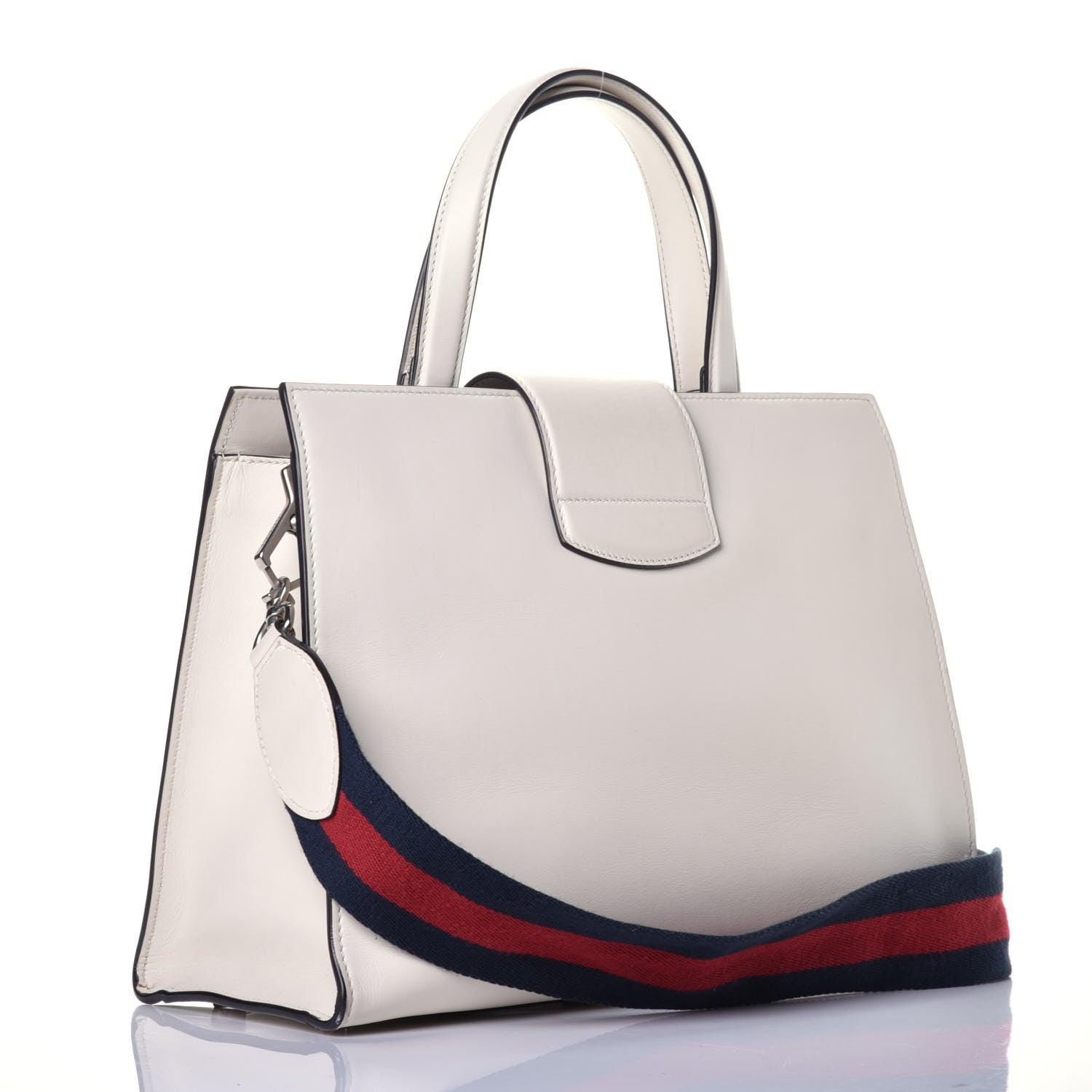 Gucci Calfskin Web Stripe Medium Dionysus Tote Bag White 4 of 10