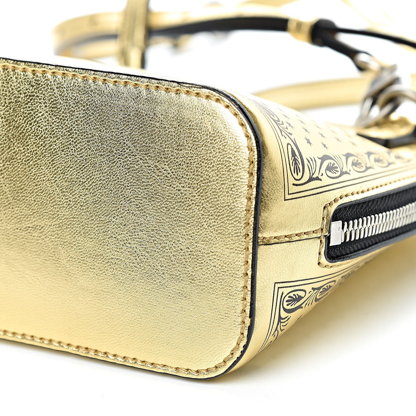 X SEGA Calfskin GUCCY Stars Mini Dome Shoulder Bag Gold
