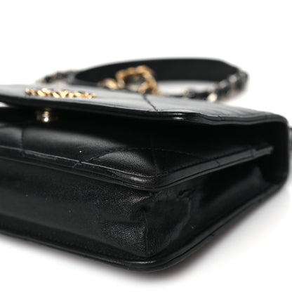 Chanel Goatskin Quilted Chanel 19 Wallet On Chain WOC Black 11 of 11